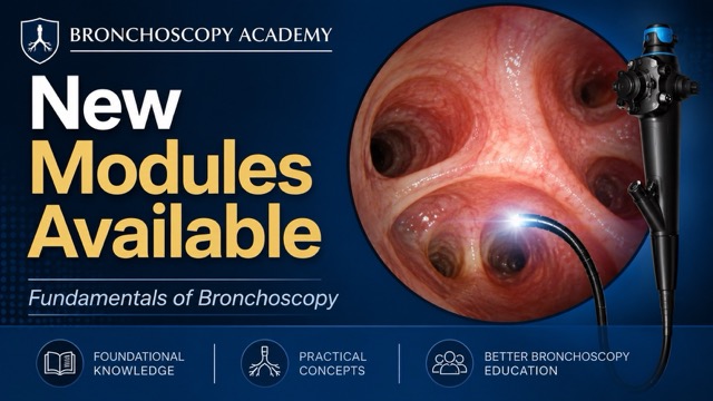 Bronchoscopy Academy Modules with bronchoscopy image